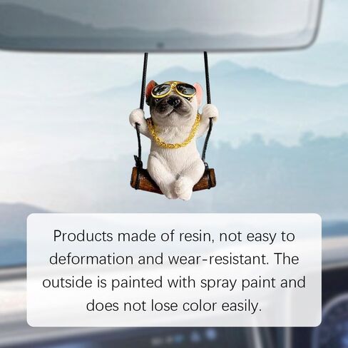 Car Hanging Accessories, French Bulldog Car Hanging Ornament, Car Mirror Hanging Accessories, Car Hanging Ornament French Bulldog, Car Accessories Car Interior Decor for Men & Women (White) in Saudi Arabia