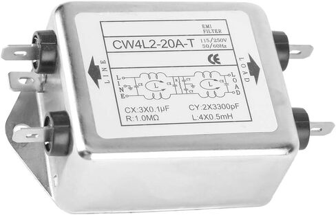 Power EMI Filter, Universal Power Filter Terminal CW4L2-20AT 20A Power Wire Filter, for Treadmills 115V/250V 20A Digital Devices 50/60Hz in Saudi Arabia