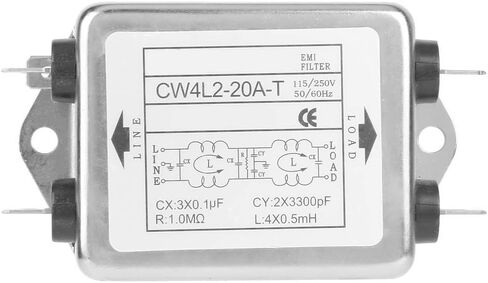 Power EMI Filter, Universal Power Filter Terminal CW4L2-20AT 20A Power Wire Filter, for Treadmills 115V/250V 20A Digital Devices 50/60Hz in Saudi Arabia