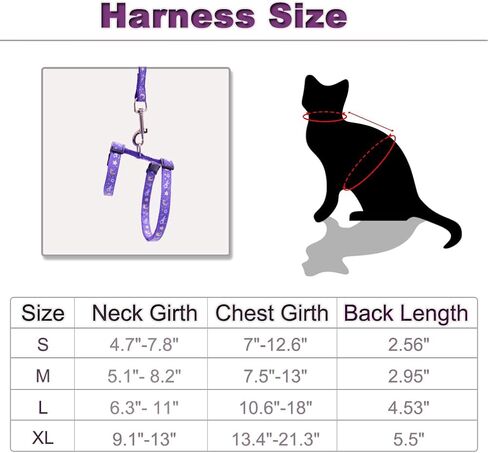 Cat Harness and Leash Set for Outdoor Walking Escape Proof Adjustable Soft Safety Strap with Golden Star and Moon Design Glow in The Dark Black in Kuwait