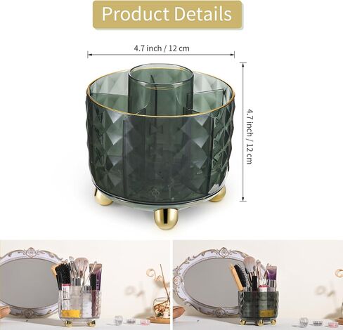 Pencil Pen Holder for Desk, 360 Rotating Pencil Pen Holder Desk Organizer, 6 Slots Spinning Pencil Cup Pen Organizer for Office, School, Home, Clear in Saudi Arabia