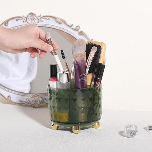 Pencil Pen Holder for Desk, 360 Rotating Pencil Pen Holder Desk Organizer, 6 Slots Spinning Pencil Cup Pen Organizer for Office, School, Home, Clear in Saudi Arabia