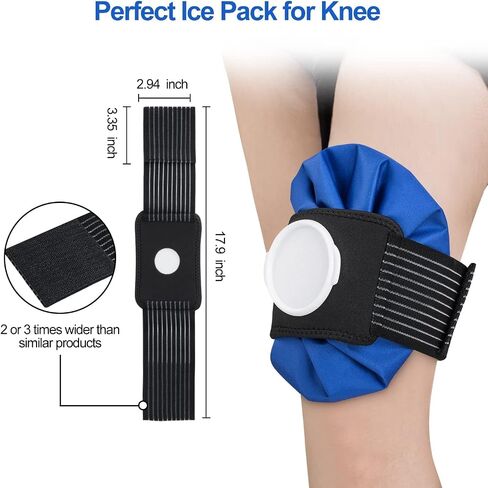 Ice Cold Pack Reusable Ice and Hot Water Bag for Injuries, Hot & Cold Therapy for Pain Relief with Elastic Breathable Support Wrap, 2-Pack, 1Sizes (6in), (for Hot Therapy is 50-60℃) in Saudi Arabia
