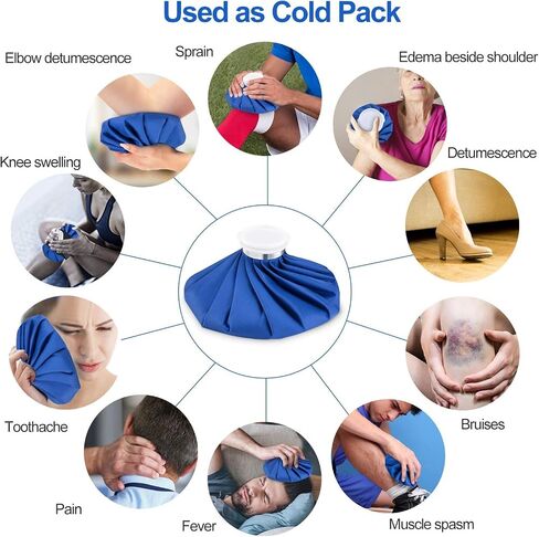 Ice Cold Pack Reusable Ice and Hot Water Bag for Injuries, Hot & Cold Therapy for Pain Relief with Elastic Breathable Support Wrap, 2-Pack, 1Sizes (6in), (for Hot Therapy is 50-60℃) in Saudi Arabia