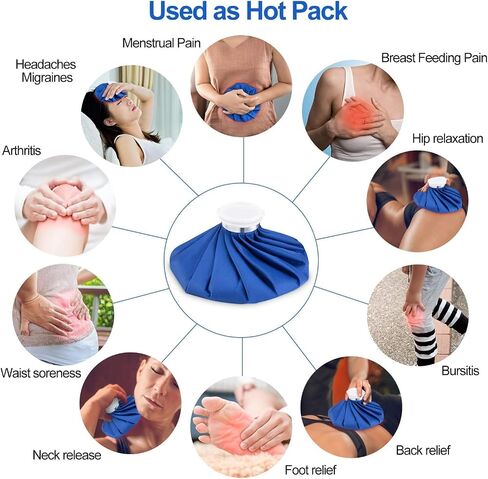 Ice Cold Pack Reusable Ice and Hot Water Bag for Injuries, Hot & Cold Therapy for Pain Relief with Elastic Breathable Support Wrap, 2-Pack, 1Sizes (6in), (for Hot Therapy is 50-60℃) in Saudi Arabia