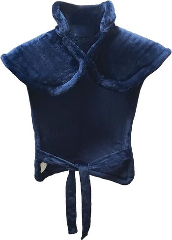 Extra Large Full Back Shoulders and Neck Heating Pad 24" x 33" Fast Heating Wrap with Auto Shut Off for Back, Neck and Shoulder, Abdomen, Waist Pain Relief, Dry/Moist Option (Navy) in Saudi Arabia