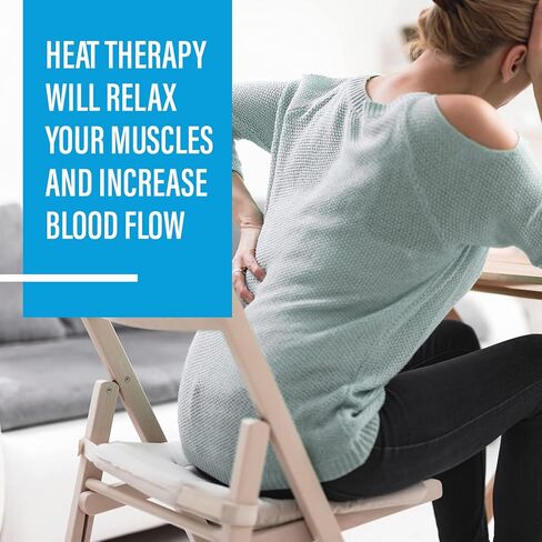 وسادة تدفئة كبيرة جدًا للظهر والأكتاف والرقبة مقاس 24 بوصة × 33 بوصة، غلاف تسخين سريع مع إيقاف تلقائي للظهر والرقبة والكتف والبطن وتخفيف آلام الخصر، خيار جاف/رطب (كحلي) in Kuwait