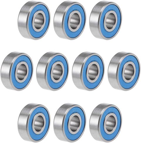 uxcell 696-2RS Deep Groove Ball Bearings 6mm x 15mm x 5mm Double Sealed Chrome Steel Blue Cover P6(ABEC3) 10pcs in Saudi Arabia