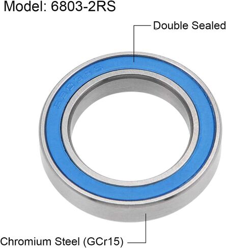 uxcell 696-2RS Deep Groove Ball Bearings 6mm x 15mm x 5mm Double Sealed Chrome Steel Blue Cover P6(ABEC3) 10pcs in Saudi Arabia