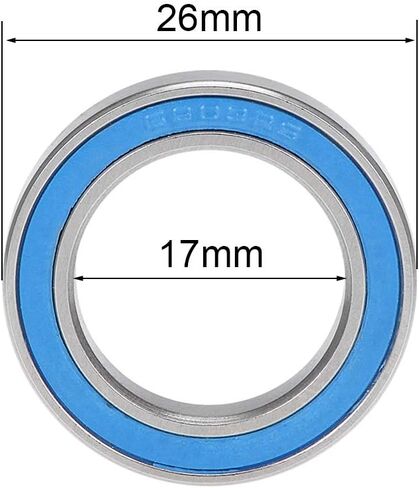 uxcell 696-2RS Deep Groove Ball Bearings 6mm x 15mm x 5mm Double Sealed Chrome Steel Blue Cover P6(ABEC3) 10pcs in Saudi Arabia