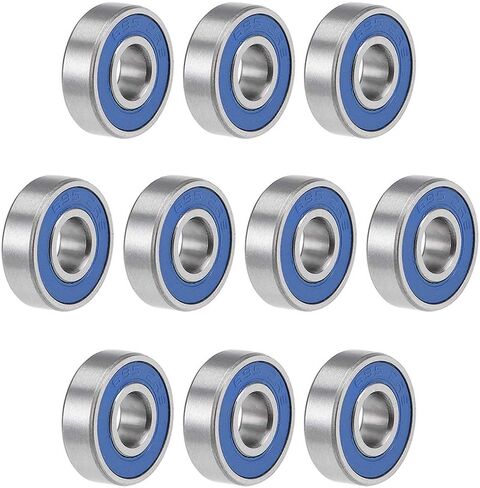 uxcell 696-2RS Deep Groove Ball Bearings 6mm x 15mm x 5mm Double Sealed Chrome Steel Blue Cover P6(ABEC3) 10pcs in Saudi Arabia