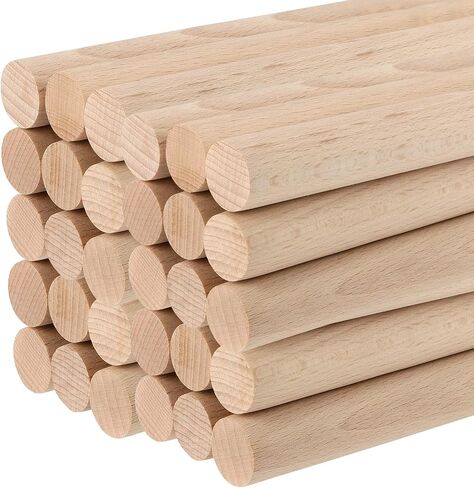 SINJEUN 20 Pieces 1 x 12 Inch Wooden Dowel Rods, Natural Unfinished Wooden Dowel Sticks, Wooden Dowel Rods for Craft, Macrame and DIY Project in Saudi Arabia