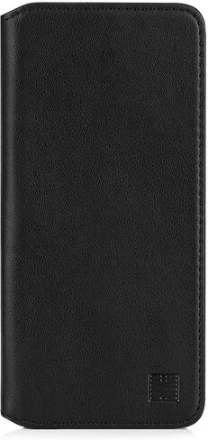 Classic Series 2.0 - Real Leather Book Wallet Case Cover for Motorola Moto G100, Real Leather Design with Card Slot, Magnetic Closure and Built in Stand - Black in Saudi Arabia