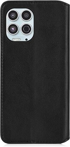 Classic Series 2.0 - Real Leather Book Wallet Case Cover for Motorola Moto G100, Real Leather Design with Card Slot, Magnetic Closure and Built in Stand - Black in Saudi Arabia