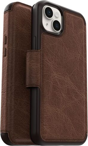 OtterBox iPhone 14 Plus Strada Series Case - SHADOW (Black), card holder, genuine leather, pocket-friendly, folio case in Saudi Arabia
