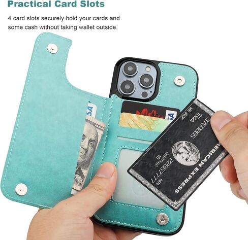 Vaburs Compatible with iPhone 14 Pro Max Case Wallet with Card Holder,Embossed Butterfly Pattern PU Leather Double Buttons Flip Protective Shockproof Cover for Magnetic Car Mount 6.7 Inch (Rose Gold) in Saudi Arabia