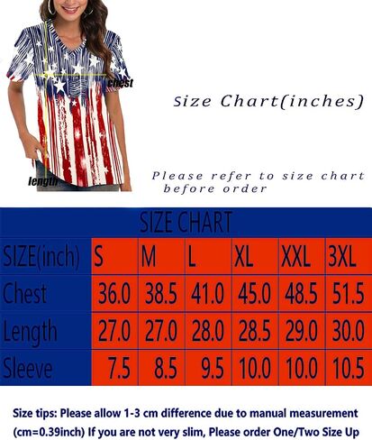 CM-Kid 4th of July Patriotic Shirt for Women American Flag Clothing Summer V Neck Short Sleeve USA Outfit Tee Top in Saudi Arabia