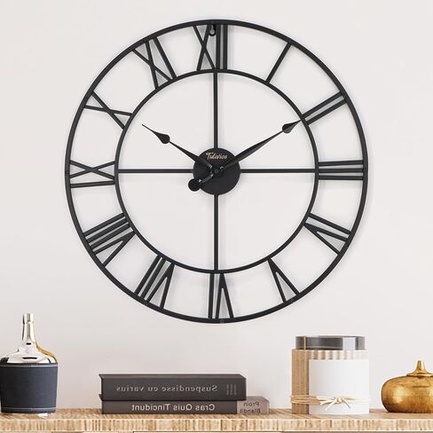 Large 16In Wall Clock,Vintage Farmhouse Wall Decor,Boho Metal Wall Art,Home Decor for Living Room, Kitchen,Bedroom, Office,Suitable for Room Decor&Wall Decor in Saudi Arabia