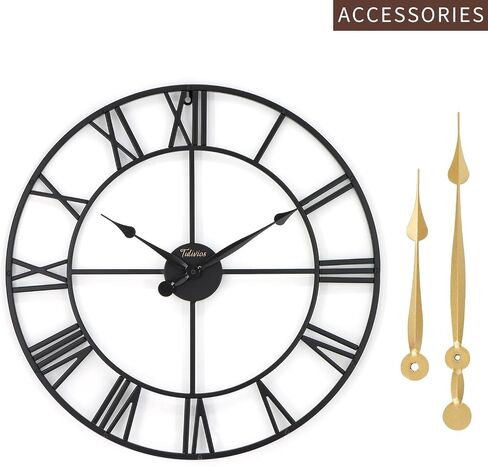Large 16In Wall Clock,Vintage Farmhouse Wall Decor,Boho Metal Wall Art,Home Decor for Living Room, Kitchen,Bedroom, Office,Suitable for Room Decor&Wall Decor in Saudi Arabia