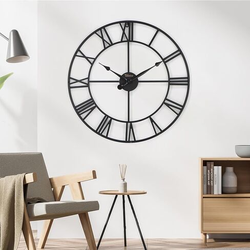 Large 16In Wall Clock,Vintage Farmhouse Wall Decor,Boho Metal Wall Art,Home Decor for Living Room, Kitchen,Bedroom, Office,Suitable for Room Decor&Wall Decor in Saudi Arabia