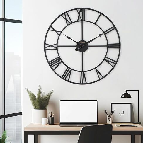 Large 16In Wall Clock,Vintage Farmhouse Wall Decor,Boho Metal Wall Art,Home Decor for Living Room, Kitchen,Bedroom, Office,Suitable for Room Decor&Wall Decor in Saudi Arabia