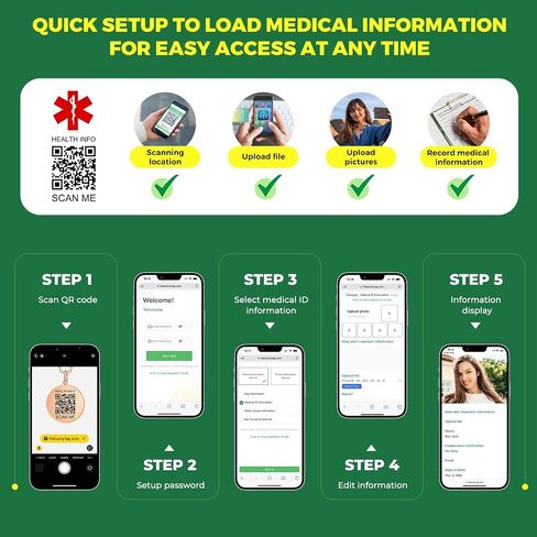 Medical Alert Necklace for Women - Stainless Steel Medical Necklace Engraved QR Code Medical ID Necklace - More Space Custom Online Emergency Medical Info in Saudi Arabia