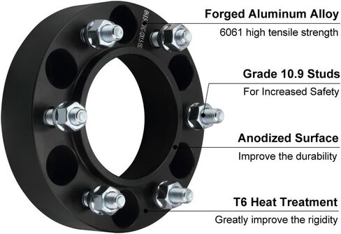 DCVAMOUS 4PC Black 6x5.5 Hubcentric Wheel Spacers 1.5 Inch with 14x1.5 Studs Compatible with Chevy GMC 6 Lug 6x139.7 for 1999-2022 Silverado Sierra 1500 | 1988-2022 Suburban Yukon | 2019-2022 RAM-1500 in Saudi Arabia