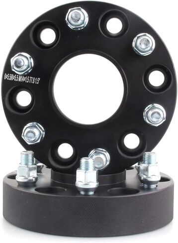 DCVAMOUS 4PC Black 6x5.5 Hubcentric Wheel Spacers 1.5 Inch with 14x1.5 Studs Compatible with Chevy GMC 6 Lug 6x139.7 for 1999-2022 Silverado Sierra 1500 | 1988-2022 Suburban Yukon | 2019-2022 RAM-1500 in Saudi Arabia