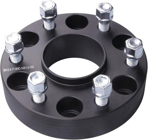 DCVAMOUS 4PC Black 6x5.5 Hubcentric Wheel Spacers 1.5 Inch with 14x1.5 Studs Compatible with Chevy GMC 6 Lug 6x139.7 for 1999-2022 Silverado Sierra 1500 | 1988-2022 Suburban Yukon | 2019-2022 RAM-1500 in Saudi Arabia