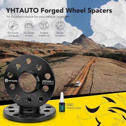 YHTAUTO 5x100 to 5x112mm Hub Centric Wheel Adapters 10 mm Compatible with Audi, Volkswagen Models, A4, TT, Jetta, Passat, Golf Tire Spacers w/ M14x1.5 Studs, 57.1mm Hub Bore 5 Lug 2PCS in Saudi Arabia