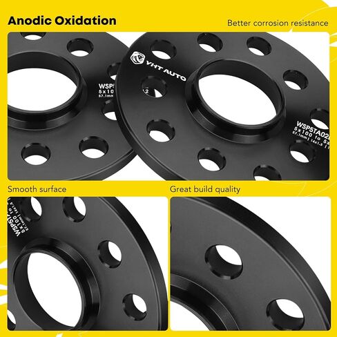 YHTAUTO 5x100 to 5x112mm Hub Centric Wheel Adapters 10 mm Compatible with Audi, Volkswagen Models, A4, TT, Jetta, Passat, Golf Tire Spacers w/ M14x1.5 Studs, 57.1mm Hub Bore 5 Lug 2PCS in Saudi Arabia