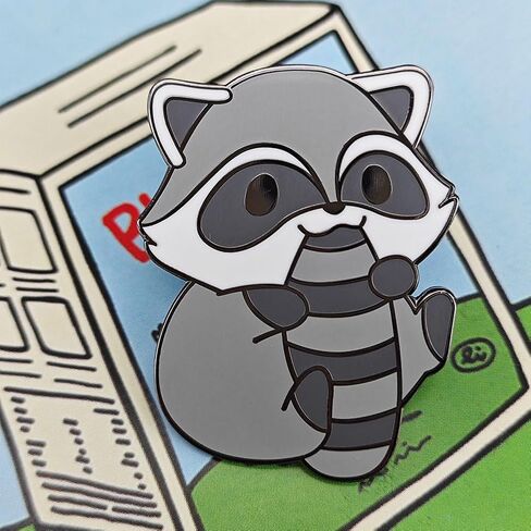Racing Raccoon Pin Badge Brooch for Lapel Pins for Jackets Hats Scarf, Raccoon Brooch for Women, Men, Girls, Boys & Teens in Saudi Arabia