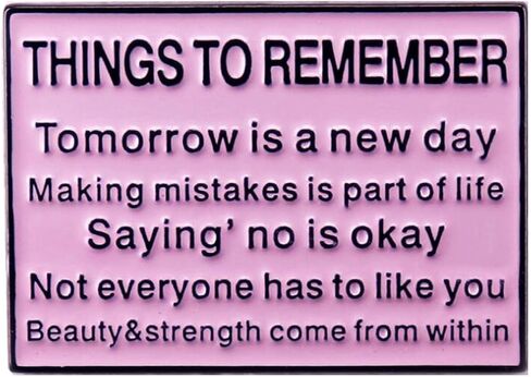 Positive Quotes Enamel Pin For Backpack Things To Remember Tomorrow Is A New Day Enamel Pins Brooch Metal Lapel Badges Lapel Pins Decoration Pin Collar Pin Brooches Backpacks Jewelry Accessories Gifts in Saudi Arabia