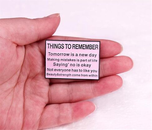 Positive Quotes Enamel Pin For Backpack Things To Remember Tomorrow Is A New Day Enamel Pins Brooch Metal Lapel Badges Lapel Pins Decoration Pin Collar Pin Brooches Backpacks Jewelry Accessories Gifts in Saudi Arabia