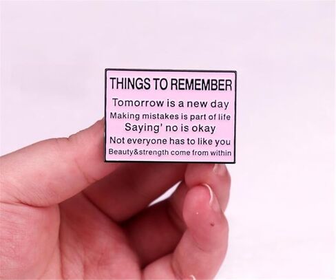 Positive Quotes Enamel Pin For Backpack Things To Remember Tomorrow Is A New Day Enamel Pins Brooch Metal Lapel Badges Lapel Pins Decoration Pin Collar Pin Brooches Backpacks Jewelry Accessories Gifts in Saudi Arabia
