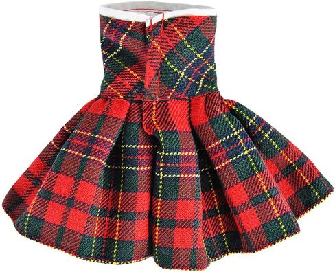 E-TING Santa Clothing for elf Doll Christmas Decoration (Red-Green Plaid Dress) in Kuwait