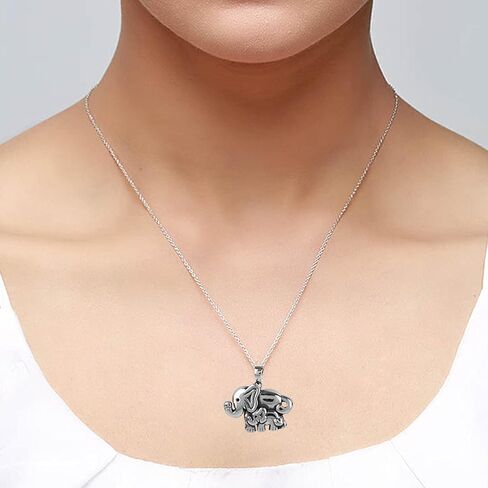 LeCalla Sterling Silver Set of 2 Elephant Charm Pendant. in Saudi Arabia