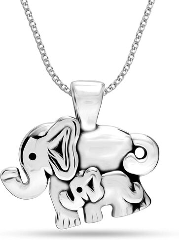 LeCalla Sterling Silver Set of 2 Elephant Charm Pendant. in Saudi Arabia