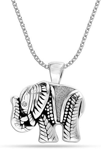 LeCalla Sterling Silver Set of 2 Elephant Charm Pendant. in Saudi Arabia