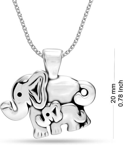 LeCalla Sterling Silver Set of 2 Elephant Charm Pendant. in Saudi Arabia