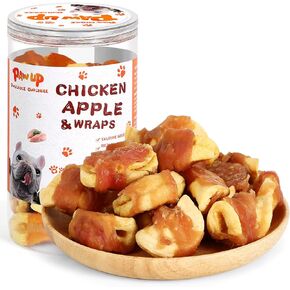 Dog Treats Chicken Wrapped Banana Slice, Rawhide and Gluten Free, w/Taurine Low Fat Healthy Chewy Training Treats, for Small Medium Large Dogs, 12.5 oz
