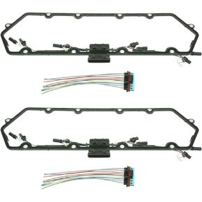 Diesel Valve Cover Gasket w/Injector & Glow Plug Harness Set for Ford 7.3L V8
