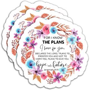 (3Pcs) The Lord is My Shepherd Floral Sticker Christian Sticker, Waterproof Vinyl Decals for Books Laptops Phone, Phone cases Water Bottles Tumbles, Christian Gifts, 3 x 3 Inch