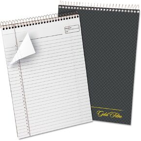 Ampad 20-813R Gold Fibre , Wirebound  Pad, Size 8-1/2x11-3/4, Legal Ruling With Numbered Spaces, Name & Date