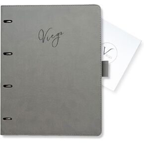 Leather Refillable Work Notebook with 8.5 x 11 Inner Page Size, Hardcover College Ruled Spiral Notebook with 120 Pages, Ideal for Business Notes & Meetings, Gift Packaged for Women & Men, Dark Green