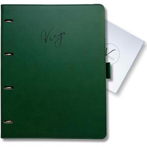Leather Refillable Work Notebook with 8.5 x 11 Inner Page Size, Hardcover College Ruled Spiral Notebook with 120 Pages, Ideal for Business Notes & Meetings, Gift Packaged for Women & Men, Dark Green