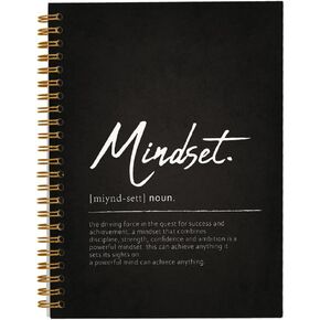 Tizzer Mindset Definition Mental Health Growth Mindset Lined Hardcover College Ruled Spiral Notebook Journal for Work Notes Journaling 5.5×8.3 Inch,Mental Health Awareness Gifts
