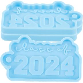 STOBAZA 3pcs 2024 Graduation Season Key Keychain Mold Silicone Cookie Mold Resin Keychain Silicone Molds for Resin 2024 Key Ring Molds Keychain Pendant Molds New Portable Crafts