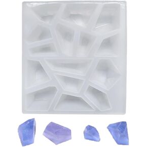 Gem Stone Resin Molds Silicone, Multi-Faceted Crystal Molds for Epoxy Resin Quartz Jewelry Candle Soap Ice Cube Polymer Clay Keychain Pendant Resin Tools