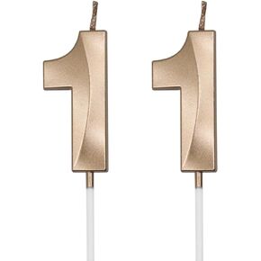 Silver 11th & 1st Birthday Candles for Cakes, Number 11 Candle Cake Cupcake Topper for Birthday Anniversary Party Decoration